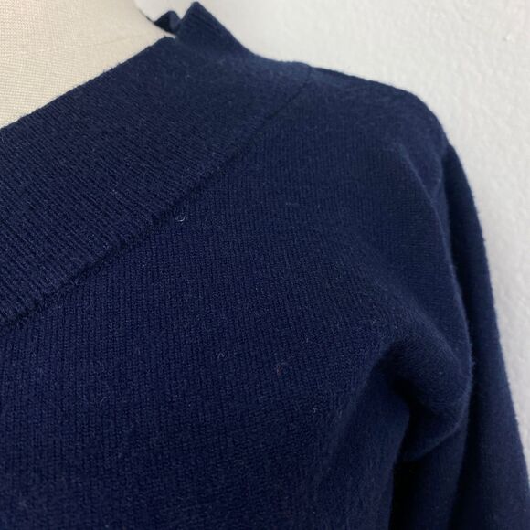 Yumomo Dark Blue Soft Knit Bodycon Dress Sm Knee Length Long Sleeves Chic Goth - Picture 5 of 10